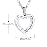 Personalisierter Hochglanz-Edelstahl-Gedenkschmuck – Herz Urne Anhänger aus beidseitigem, gehärtetem Glas